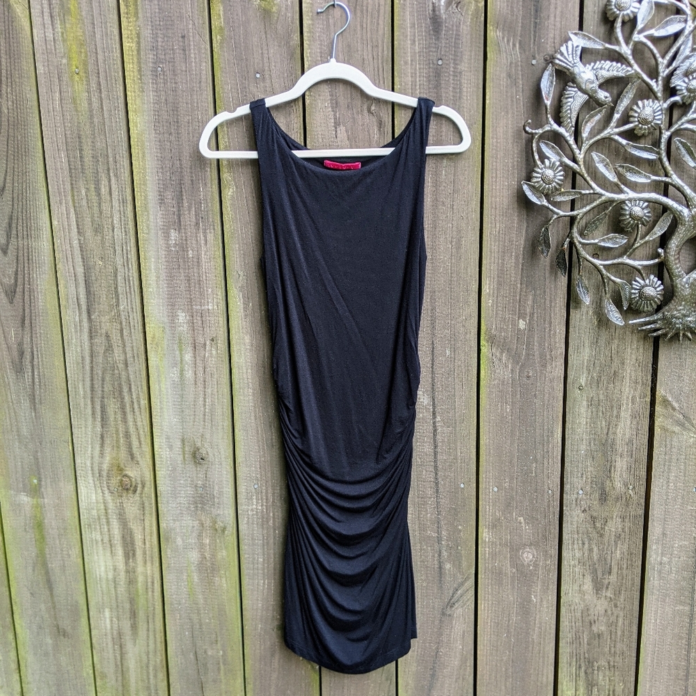 Black dress with ruching